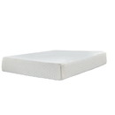 Benjara BM227229 Fabric Upholstered California King Mattress with Memory Foam Layer, White