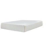 Benjara BM227229 Fabric Upholstered California King Mattress with Memory Foam Layer, White