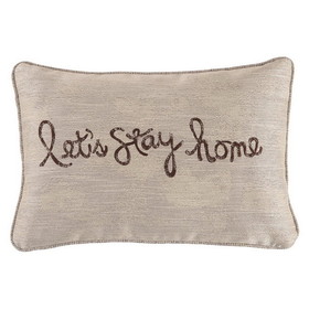 Benjara BM227358 23 x 16 Polyester Accent Pillow with Elegant Typography, Set of 4, Beige