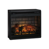 Benjara BM227444 23.75 Inch Metal Fireplace Inset with 7 Level Temperature Setting, Black