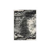 Benjara BM227452 Machine Woven Fabric Rug with Abstract Pattern, Medium, Black and Gray