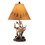 Benjara BM227560 Resin Body Table Lamp with Antler and Pinecone Design, Set of 2, Brown