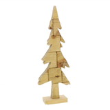 Benjara BM229352 Wooden Pine Tree Design Accent Decor, Small, Brown