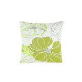 Benjara BM229380 Floral Pattern Fabric Accent Pillow, Green and White
