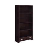 Benjara BM229684 Wooden Bookcase with 3 Shelves and 1 Drawer, Dark Brown