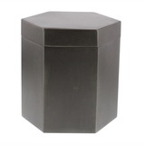 Benjara BM229750 Hexagonal Metal Frame Lidded Cannister, Medium, Dark Bronze