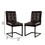 Benjara BM230018 Tufted Leatherette Side Chair with Metal Cantilever Base, Set of 2, Brown