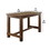 Benjara BM230024 Rustic Plank Wooden Counter Height Table with Block Legs, Oak Brown