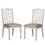 Benjara BM230038 Cottage Wooden Side Chair with Slatted Backrest, Set of 2, Antique White