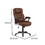 Benjara BM230362 Leatherette Office Chair with Cushioned Back and Metal Star Base, Brown