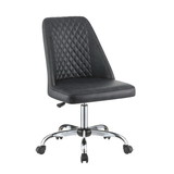 Benjara BM230364 Diamond Pattern Stitched Leatherette Office Chair with Star Base, Gray