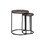 Benjara BM230944 Round Wooden Top Metal Accent Table, Set of 2, Gray and Black