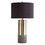 Benjara BM230945 Faux Concrete and Metal Base Table Lamp, Set of 2, Brass and Gray