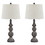 Benjara BM230958 Polyresin Table Lamp with Turned Base, Set of 2, Brown and Off White