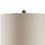 Benjara BM230971 Polyresin Table Lamp with Turned Base and Fabric Shade, Brown and Off White