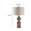 Benjara BM230971 Polyresin Table Lamp with Turned Base and Fabric Shade, Brown and Off White