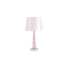 Benjara BM230974 Hardback Shade Table Lamp with Crystal Accents, Pink