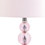 Benjara BM230974 Hardback Shade Table Lamp with Crystal Accents, Pink