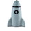 Benjara BM230990 Rocket Ceramic Base Table Lamp with fabric Shade, Black and Gray