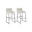 Benjara BM231390 Channel Stitched Low Fabric Barstool with Sled Base, Set of 2, Gray