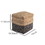 Benjara BM231408 Cube Shape Jute Pouf with Braided Design, Black and Brown
