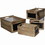Benjara BM231484 Chalkboard Inserted Wooden Storage Box with Cutout Handles, Set of 4, Brown