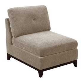 Benjara BM231980 Fabric Armless Chair with Tufted Back Pillow, Gray