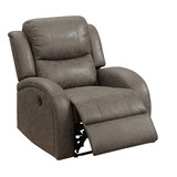 Benjara BM232055 40 Inch Leatherette Power Recliner with USB Port, Brown