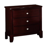 Benjara BM232106 26 Inches 3 Drawer Wooden Nightstand with Chamfered Legs, Brown