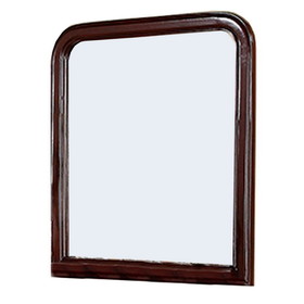 Benjara BM232118 37 Inches Wooden Mirror with Curved Edges, Brown