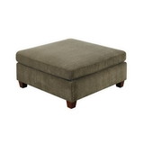 Benjara BM232632 37 Inches Fabric Upholstered Wooden Ottoman, Taupe Brown