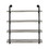 Benjara BM233215 46 Inch 4 Tier Metal and Wooden Wall Shelf, Black and Gray