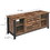 Benjara BM233375 50 Inches TV Stand with Louvered Sliding Doors, Brown and Black