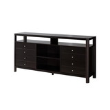 Benjara BM233514 60 Inches 8 Drawer TV Stand with Open Compartments, Brown