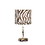 Benjara BM233929 Fabric Wrapped Table Lamp with Animal Print, White and Black