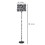 Benjara BM233931 Fabric Wrapped Floor Lamp with Animal Print, White and Black
