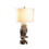 Benjara BM233933 Polyresin Sitting Owl Design Table Lamp with Round Base, Silver