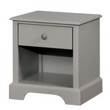 Benjara BM235454 1 Drawer Transitional Wooden Nightstand with Open Compartment, Gray