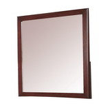 Benjara BM235510 Rectangular Wooden Frame Mirror with Mounting Hardware, Cherry Brown