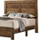 Benjara BM235535 Rustic Style Wooden Queen Bed with Grain Details, Brown