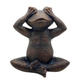 Benjara BM238233 16 Inches Resin Hammered Sitting Frog Accent Decor, Bronze