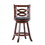 Benjara BM239710 24 Inches Swivel Wooden Counter Stool with Geometric Back, Brown