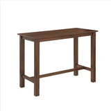 Benjara BM239727 Rustic Rectangular Wooden Pub Table with Block legs, Brown