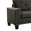 Benjara BM239784 Fabric Upholstered Sofa with Track Arms and Nailhead Trim, Dark Gray