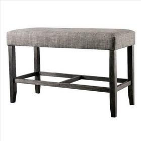 Benjara BM239823 41 Inches Counter Height Bench with Padded Seating, Gray