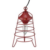 Benjara BM240308 Lantern Table Lamp with Open Metal Frame, Red