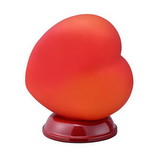Benjara BM240309 Table Lamp with Heart Shaped Glass Shade, Red