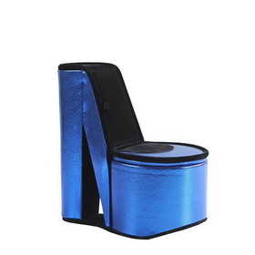 Benjara BM240369 High Heel Shoe Jewelry Box with 2 Hooks and Storage, Blue