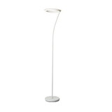 Benjara BM240385 Torchiere Floor Lamp with Adjustable Disk Shade and Sleek Body, White