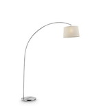 Benjara BM240413 Floor Lamp with Arched Metal Body, Silver and Beige